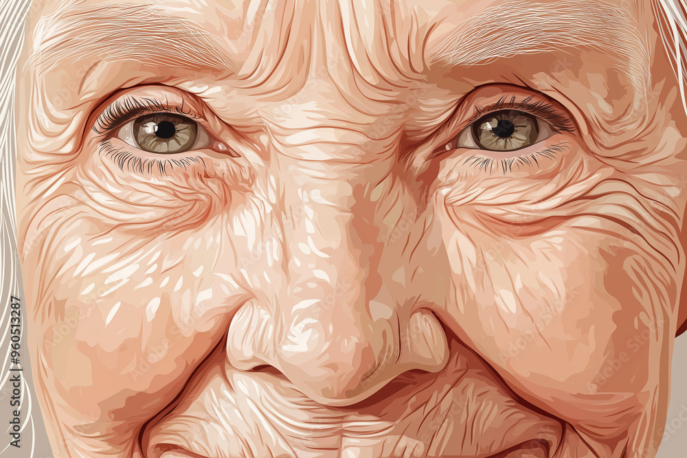 Portrait of old senior woman with wrinkled face Portrait of old senior woman with wrinkled face