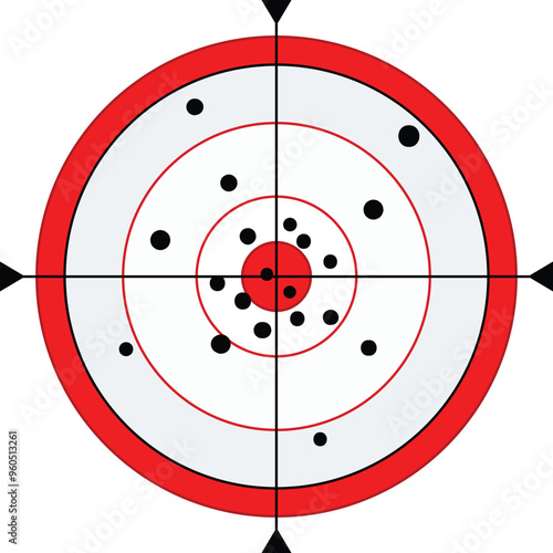 Target is showing the accuracy of someone practicing shooting for sport or skill development