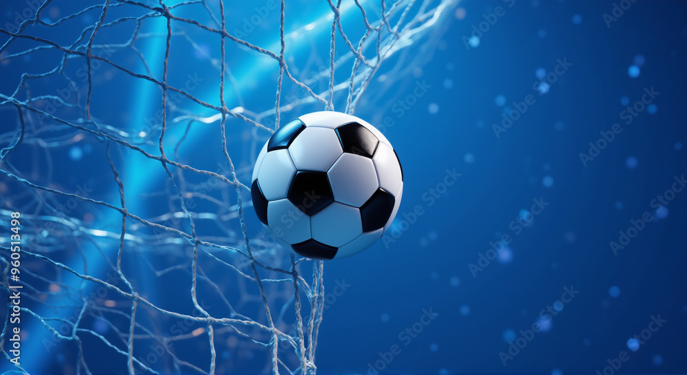 Fototapeta premium soccer ball in goal net