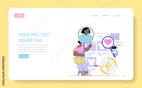Artificial intelligence in business. Flat Vector Illustration