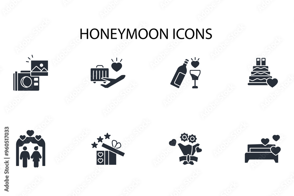 Honeymoon icon set.vector.Editable stroke.linear style sign for use web design,logo.Symbol illustration. Honeymoon icon set.vector.Editable stroke.linear style sign for use web design,logo.Symbol illustration.