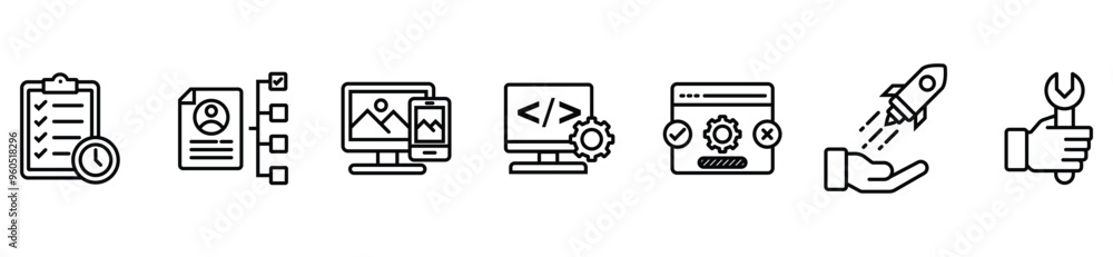 Software development life cycle banner web icon vector illustration concept of sdlc with icon of planning, requirements, design, coding, testing, deploy and maintenance. stock vector. illustration. Software development life cycle banner web icon vector illustration concept of sdlc with icon of planning, requirements, design, coding, testing, deploy and maintenance. stock vector. illustration.