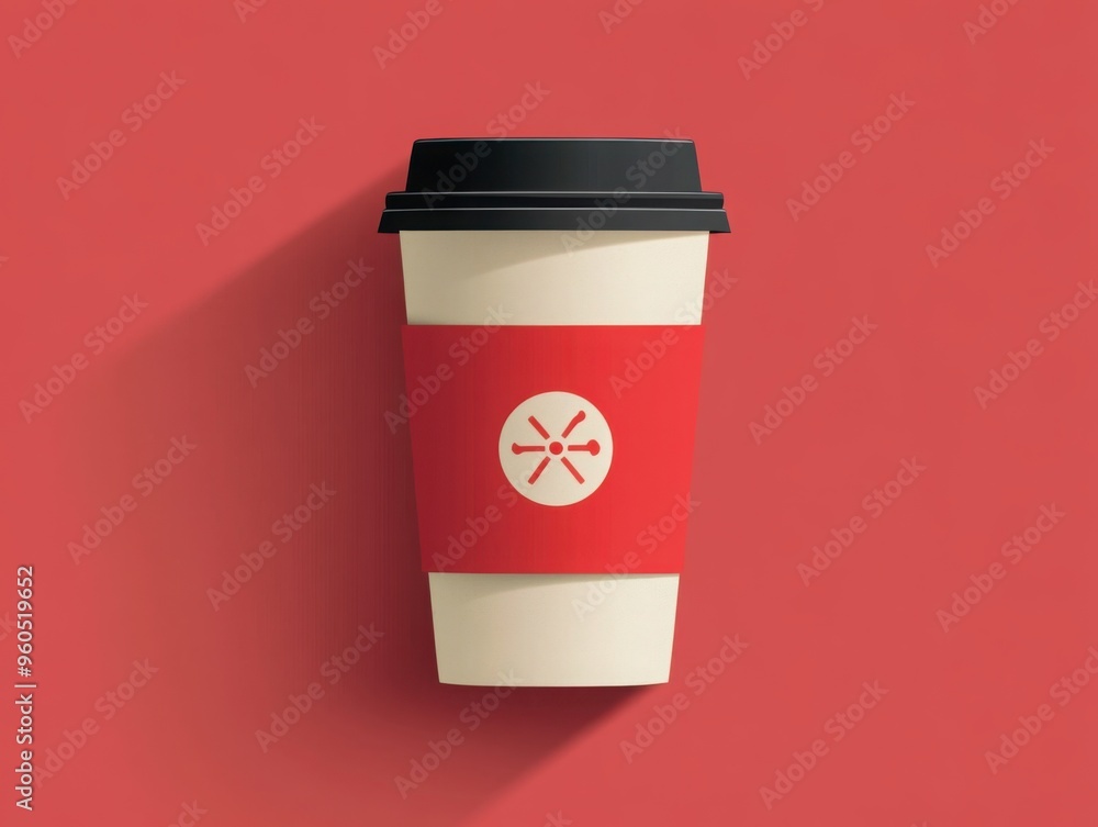 Coffee cup with allergen icons, health warning, flat design illustration Coffee cup with allergen icons, health warning, flat design illustration
