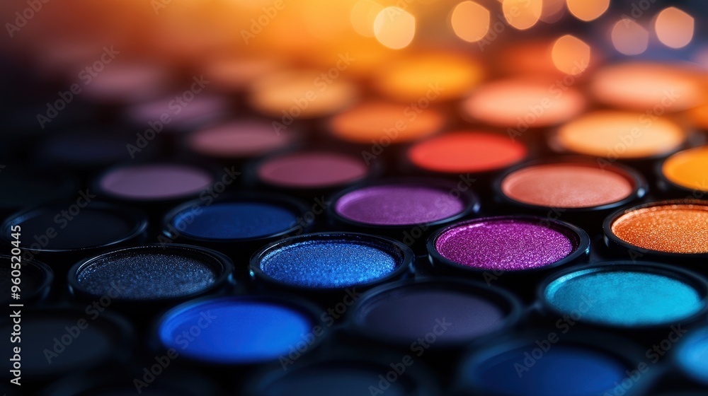 Vibrant makeup palette with a variety of colorful eyeshadows, perfect for beauty enthusiasts and makeup artists. Vibrant makeup palette with a variety of colorful eyeshadows, perfect for beauty enthusiasts and makeup artists.