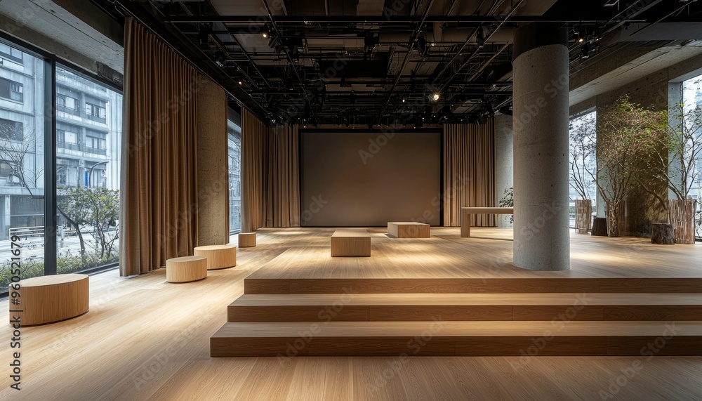 Modern Minimalist Interior Design with Wooden Accents and Exposed Concrete Modern Minimalist Interior Design with Wooden Accents and Exposed Concrete