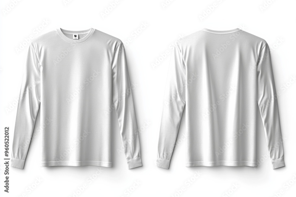 White Long Sleeve Tshirt Mockup Isolated created with Generative AI White Long Sleeve Tshirt Mockup Isolated created with Generative AI