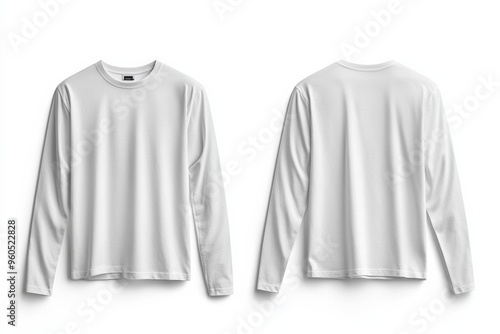 White Long Sleeve Tshirt Mockup Isolated created with Generative AI