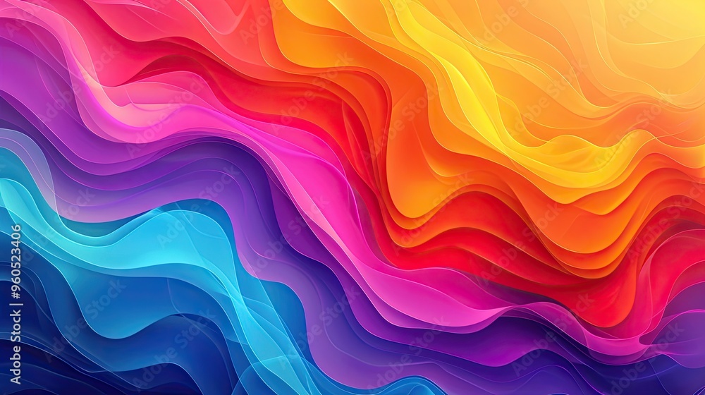 Abstract Wavy Background of Vibrant Hues Abstract Wavy Background of Vibrant Hues