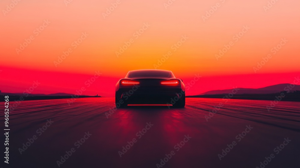 Fototapeta premium High-speed EV car on a racetrack, battery endurance and performance tests, advanced technology showcased
