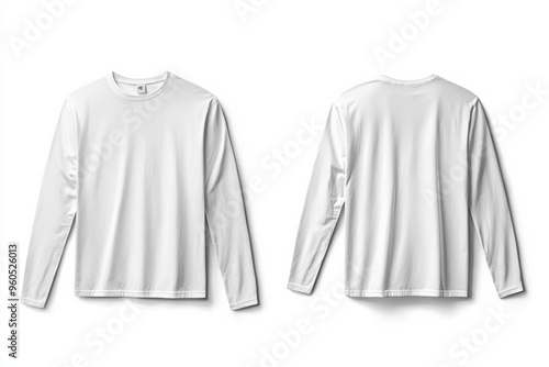 White Long Sleeve Tshirt Mockup Isolated created with Generative AI