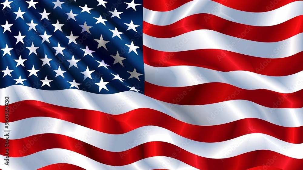 Naklejka premium American flag background with vibrant stars and stripes for patriotic themes.