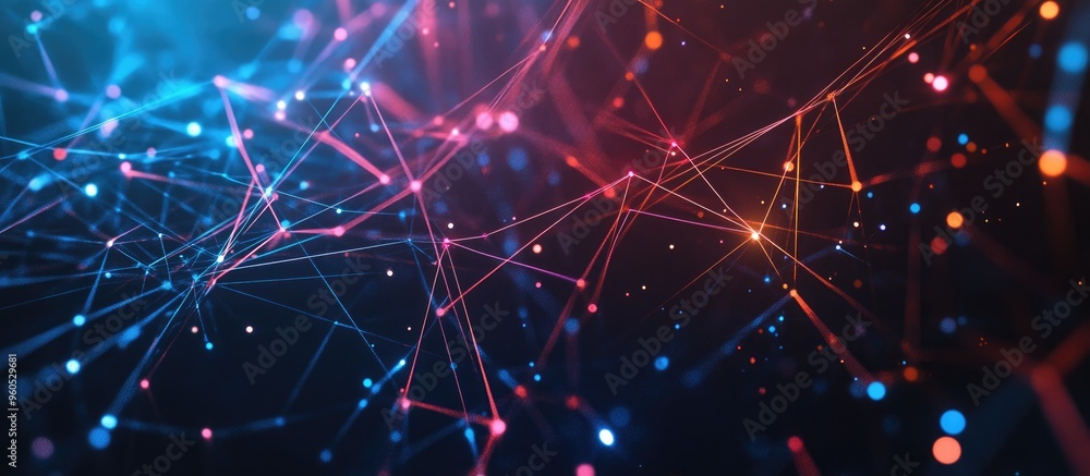 Obraz premium Abstract digital connected lines concept background rendered in 3D