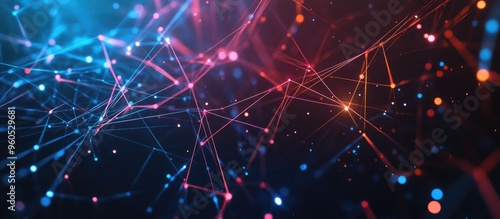 Abstract digital connected lines concept background rendered in 3D