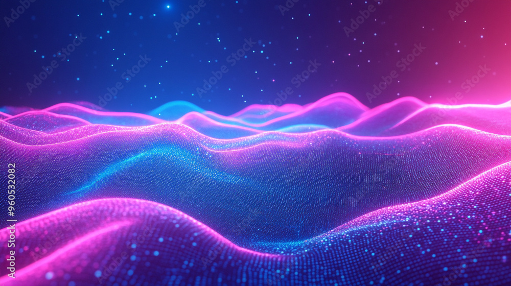 Fototapeta premium abstract neon waves background 
