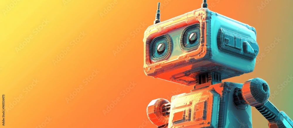 Pixel art robot design in 8 bit style Digital tech themed toy illustration Pixel art robot design in 8 bit style Digital tech themed toy illustration