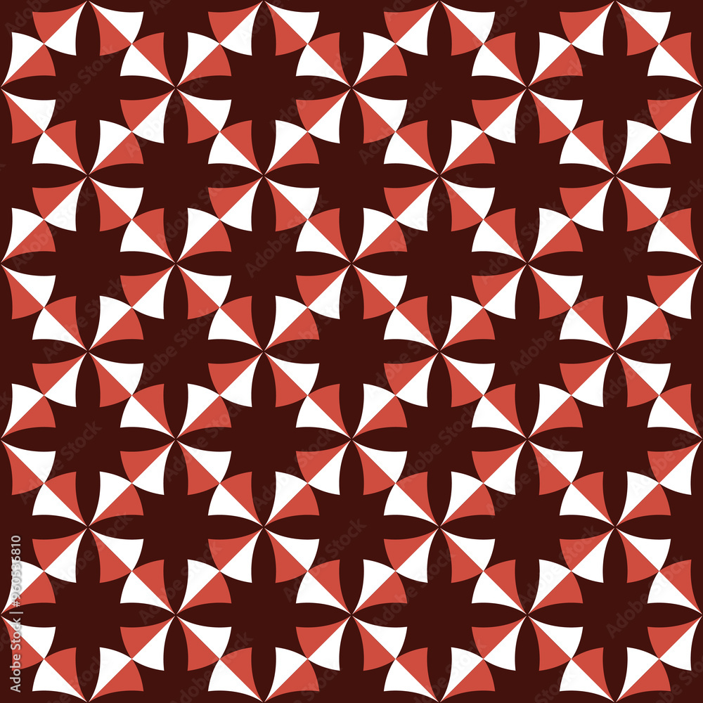Seamless pattern with geometric motifs in three colors Seamless pattern with geometric motifs in three colors