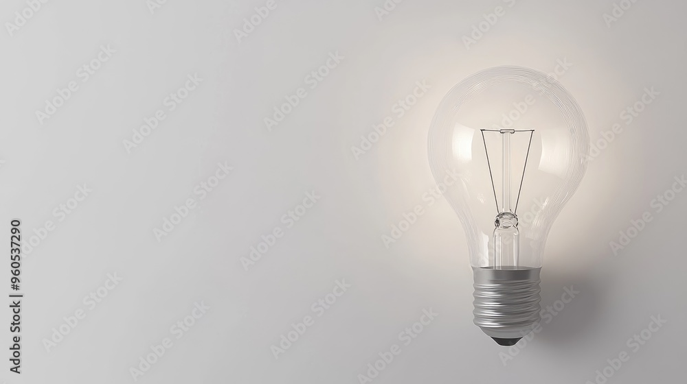 Light bulb against a white backdrop featuring ample copy space Light bulb against a white backdrop featuring ample copy space