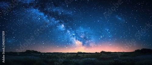 Serene Night Sky: 8K UHD Capture of Stars above Peaceful Countryside