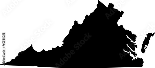 State of Virginia Silhouette Outline Graphic Design with Transparent Background	