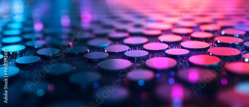 Mesmerizing abstract patterns and textures of semiconductor silicon wafers showcasing the advanced world of high tech nanotechnology and modern electronic innovations  This vibrant