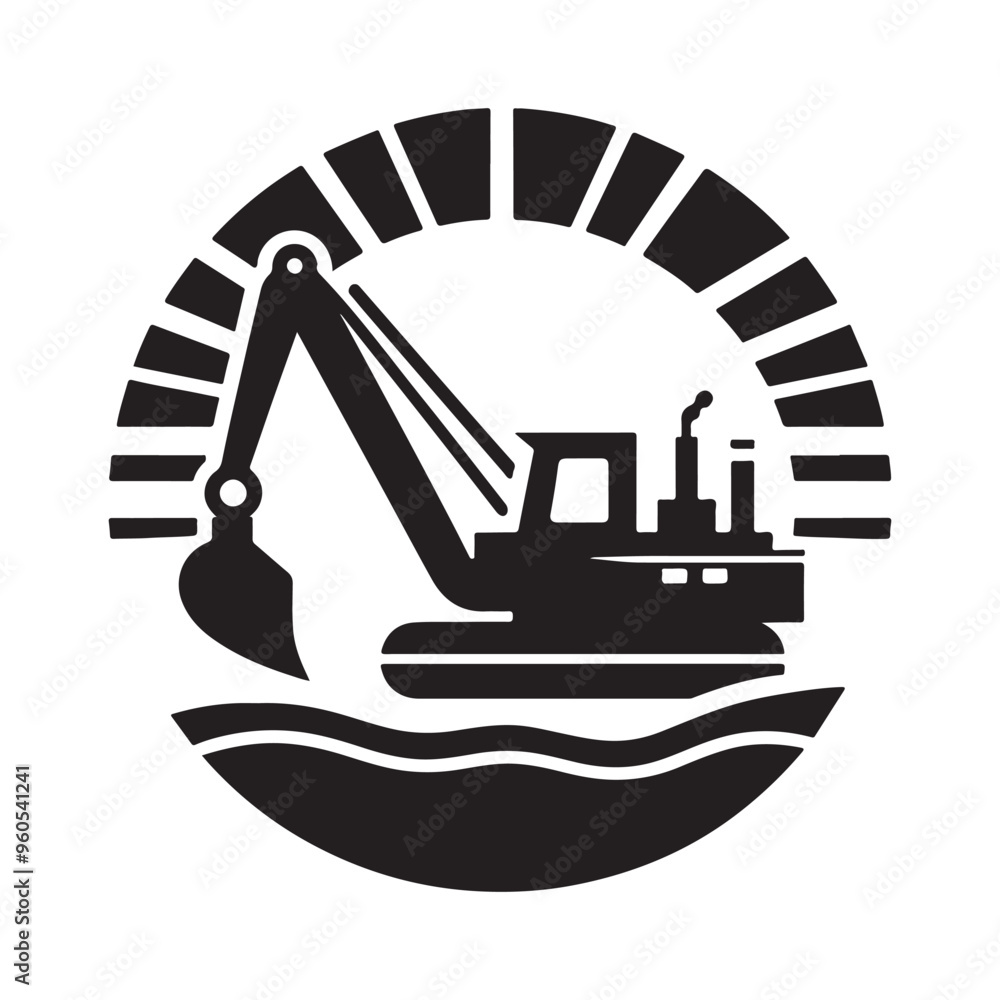 Unique Dredger Silhouette Vector Illustrations for Commercial Use Unique Dredger Silhouette Vector Illustrations for Commercial Use
