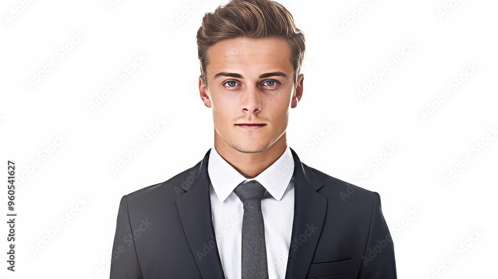 Portrait of handsome man in perfect suit. Neural network ai generated art Portrait of handsome man in perfect suit. Neural network ai generated art
