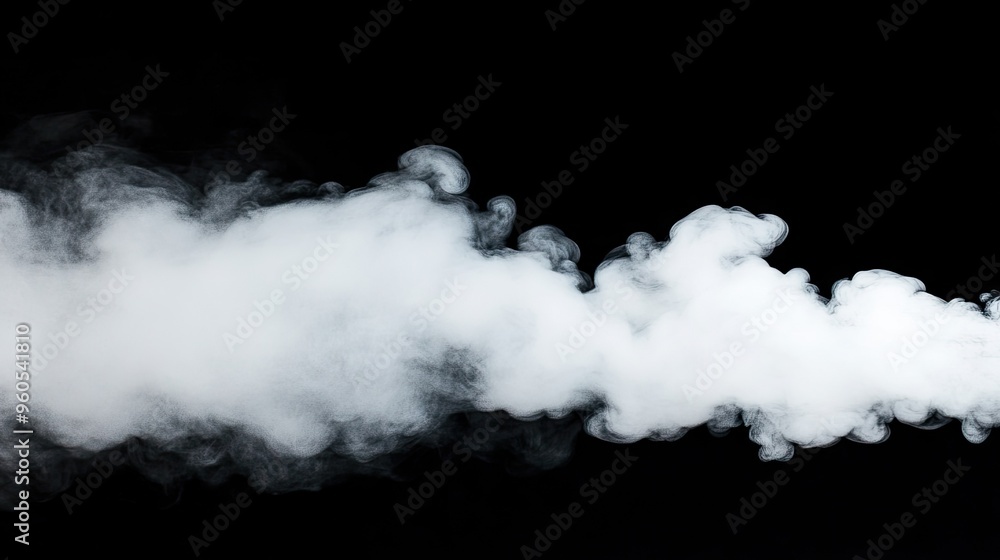 Dynamic white smoke forming the words RUN DETECT against a striking black background in a high-resolution and textured artistic display
