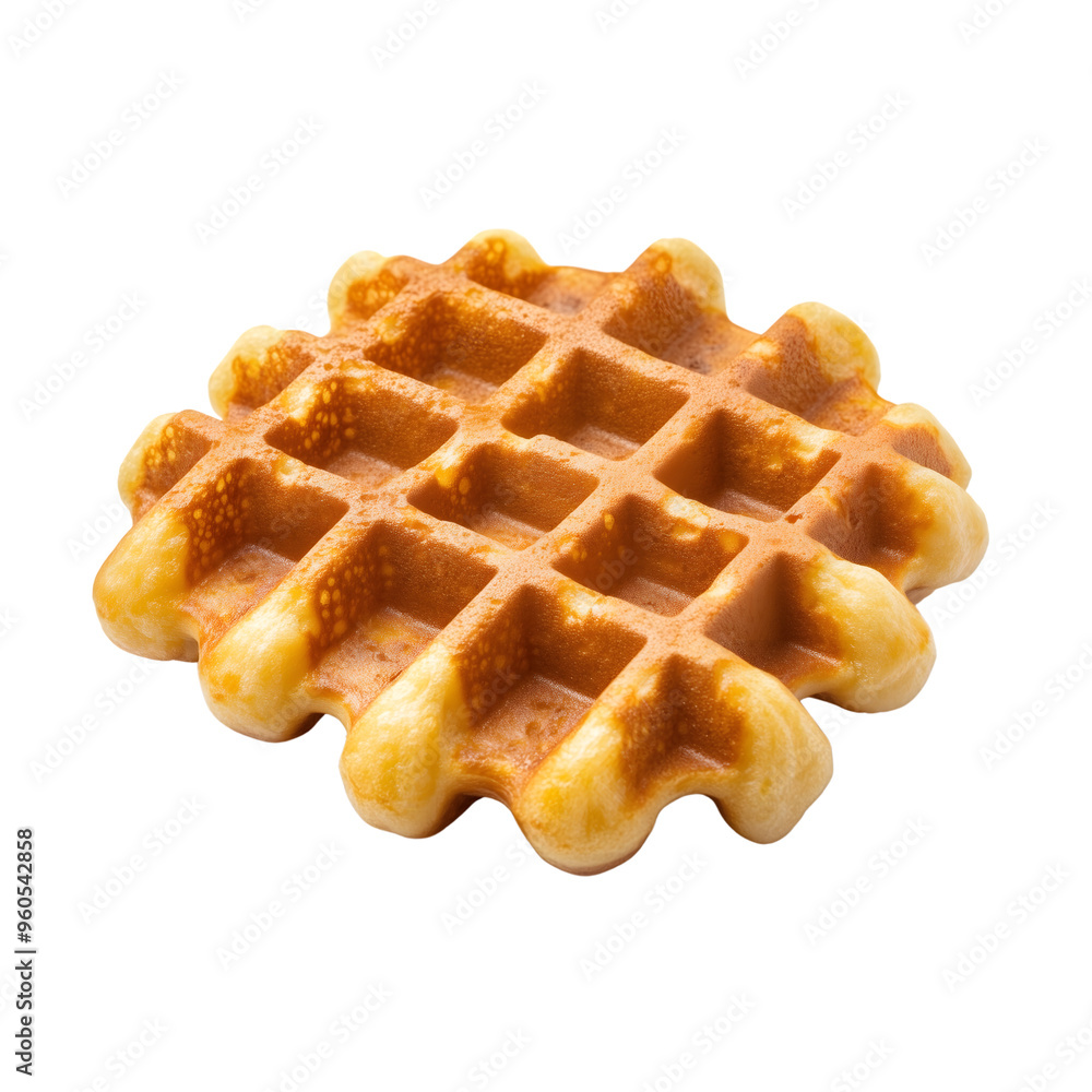 Belgian waffle isolated on transparent background Generative Ai. Belgian waffle isolated on transparent background Generative Ai.