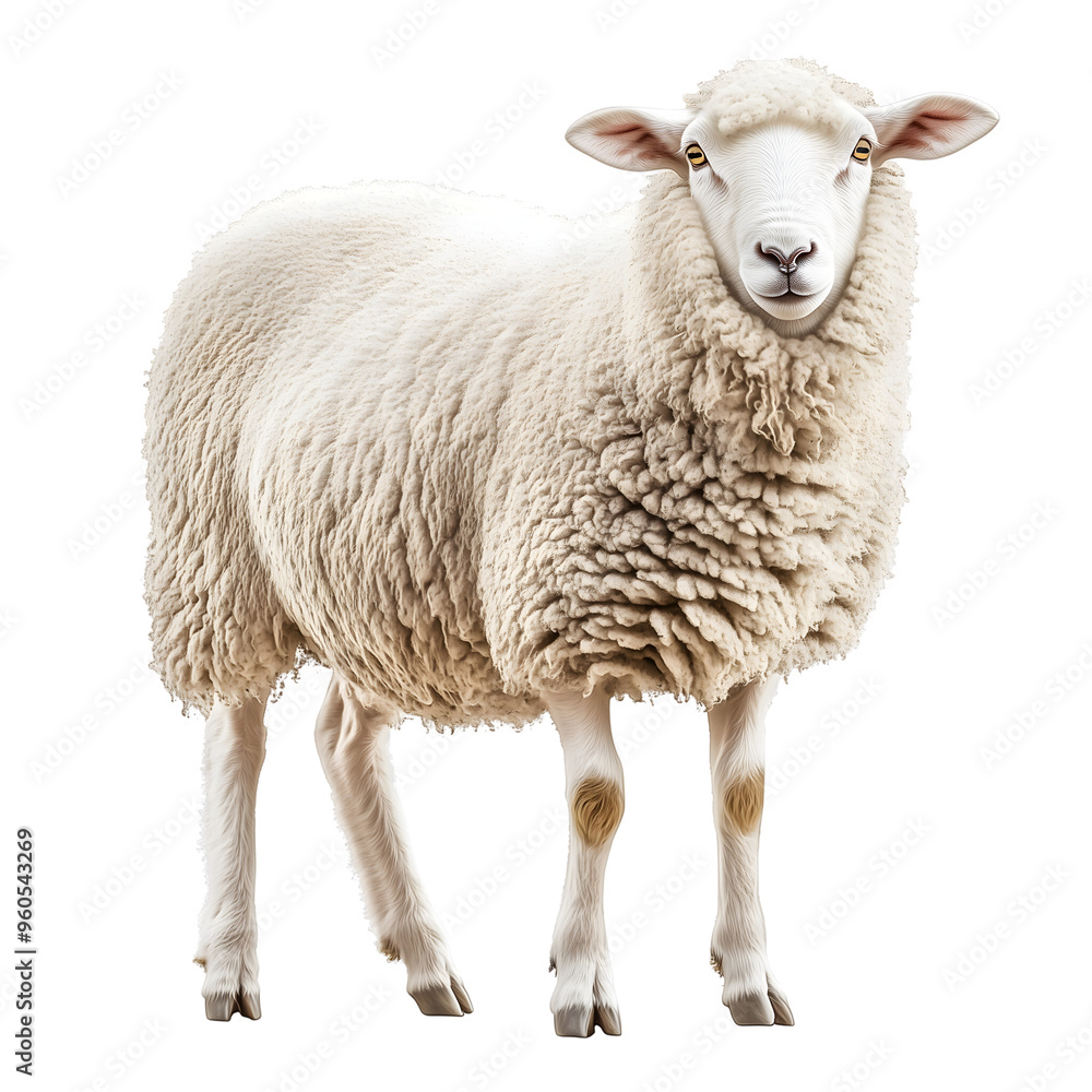 Fototapeta premium body sheep isolated on transparent background Generative Ai.