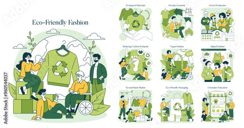 Eco Friendly Fashion. Flat Vector Illustration