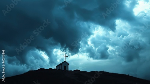 Wallpaper Mural Solitary Chapel Under a Dramatic Sky Torontodigital.ca