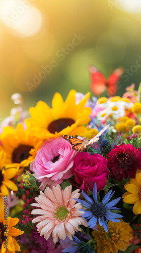 Wallpaper Mural bouquet of autumn flowers background, beautiful flowers Torontodigital.ca