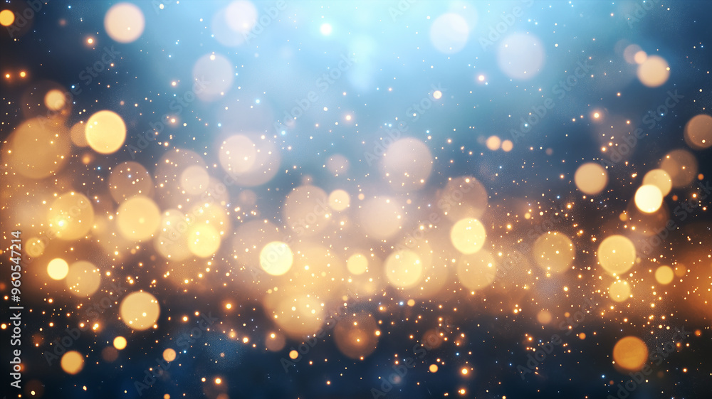 Golden bokeh, stars and glitter explosion cloud, confetti splash, twinkling scattered star dust and particles, christmas background Golden bokeh, stars and glitter explosion cloud, confetti splash, twinkling scattered star dust and particles, christmas background