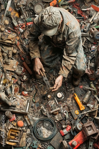 Resourceful Individual Crafting Tools in a Collapsed Society for Survival and Ingenuity