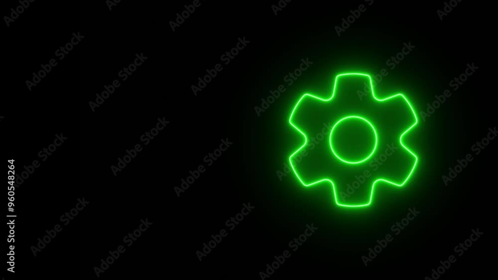 Black Background On Repair Setting icon Animation. Neon Glowing icon. Black Background On Repair Setting icon Animation. Neon Glowing icon.
