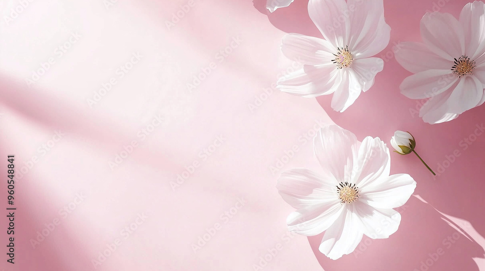 a pink background with white flowers a pink background with white flowers