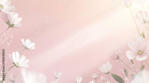 a pink background with white flowers