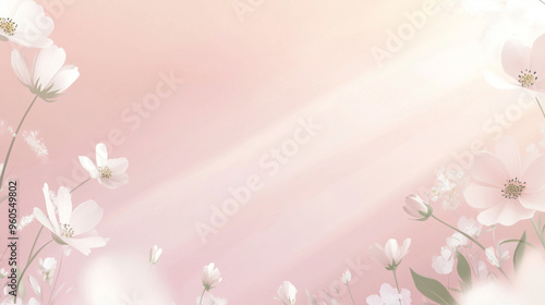 a pink background with white flowers