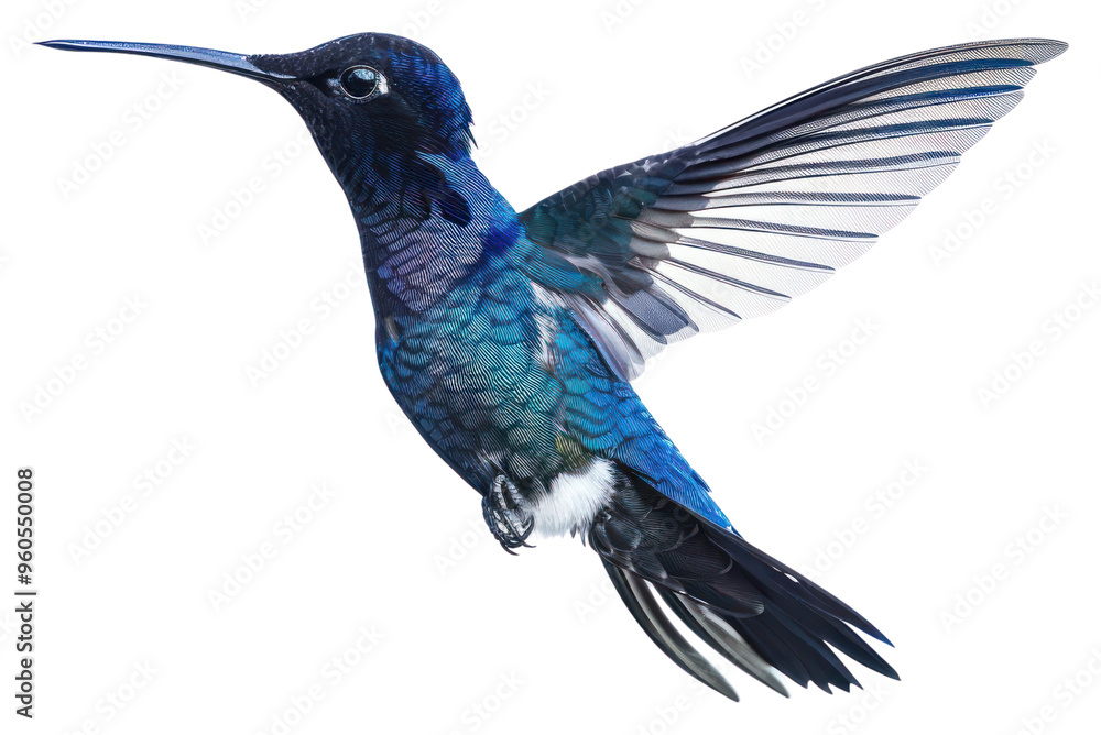 Obraz premium PNG Vibrant hummingbird in mid-flight