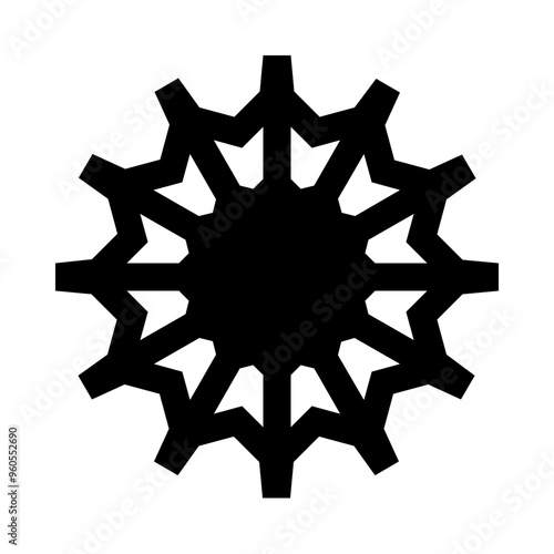 Geometric Snowflake Solid Icon