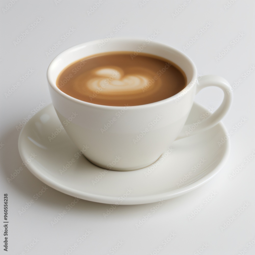 Latte Art in a White Coffee Cup Latte Art in a White Coffee Cup