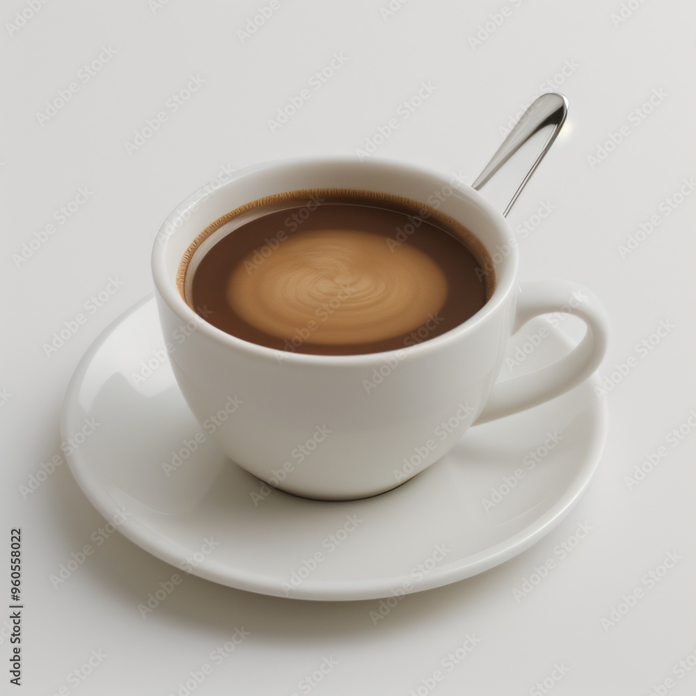 Obraz premium Latte Art in a White Coffee Cup