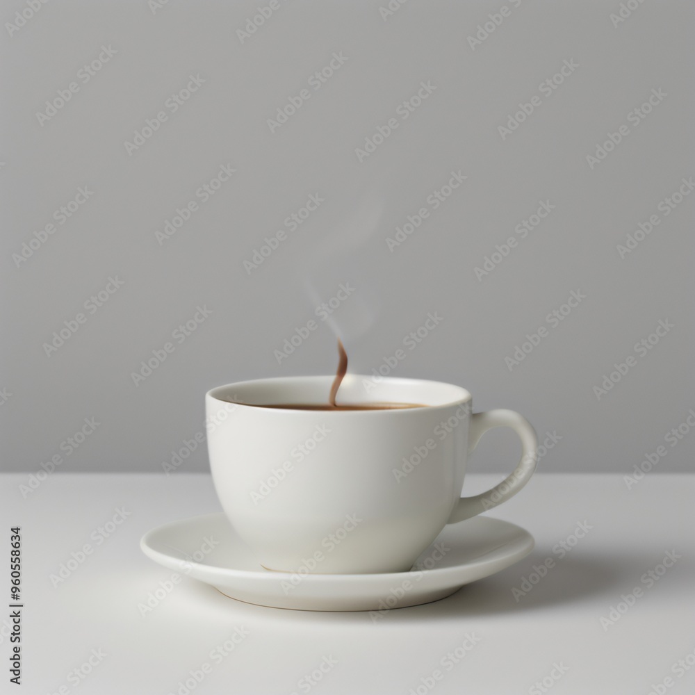 Latte Art in a White Coffee Cup Latte Art in a White Coffee Cup