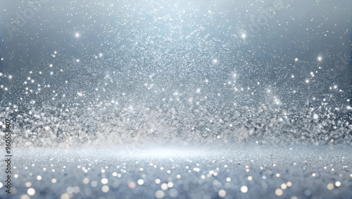 Sparkling snowy background with shimmering particles and soft glow
