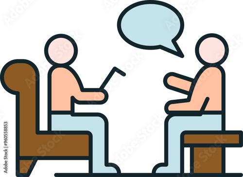Psychologist taking notes while listening to patient talking about his problems
