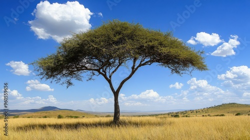 Acacia Tree on the Serengeti: An African Adventure in the Dry Grassland Ecosystem