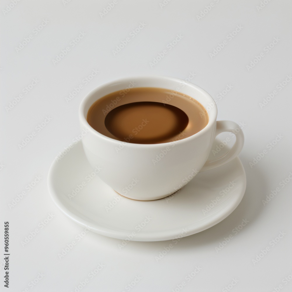 Latte Art in a White Coffee Cup Latte Art in a White Coffee Cup