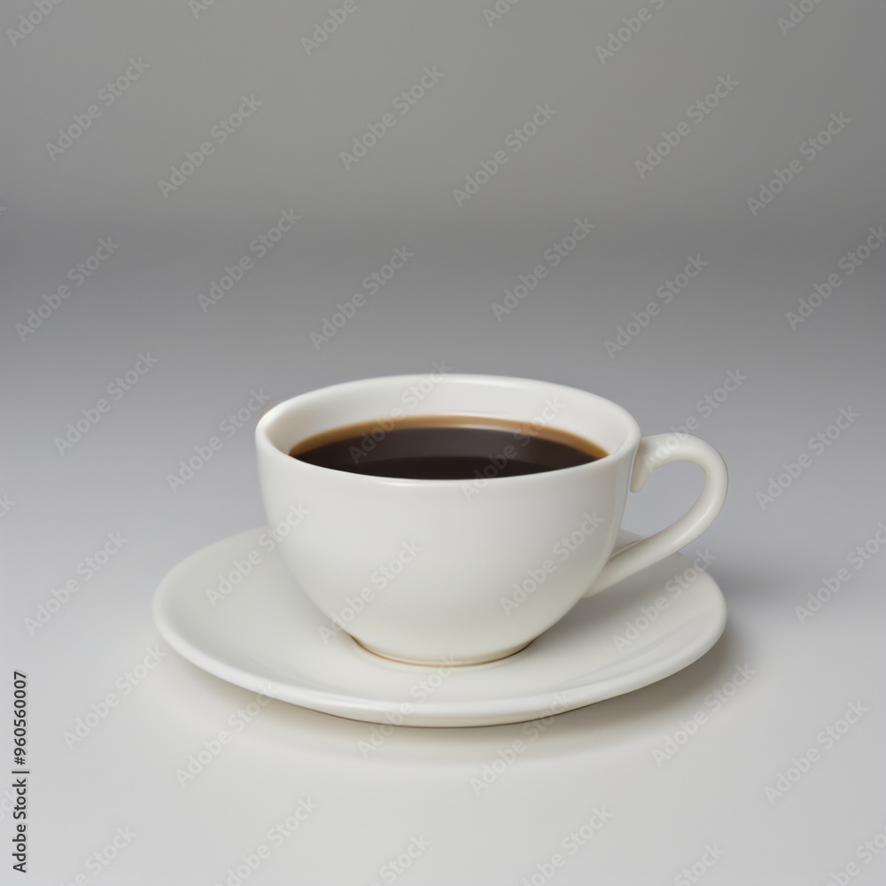 Obraz premium Latte Art in a White Coffee Cup