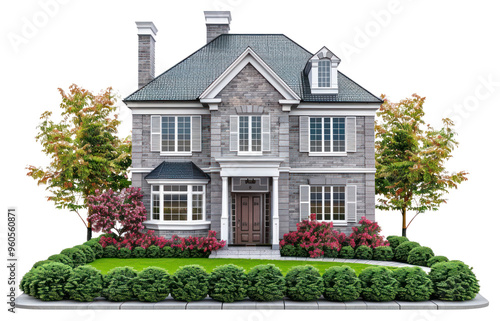 Elegant suburban house illustration