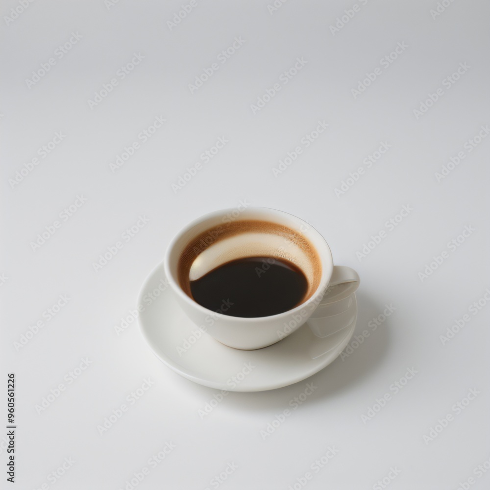 Latte Art in a White Coffee Cup